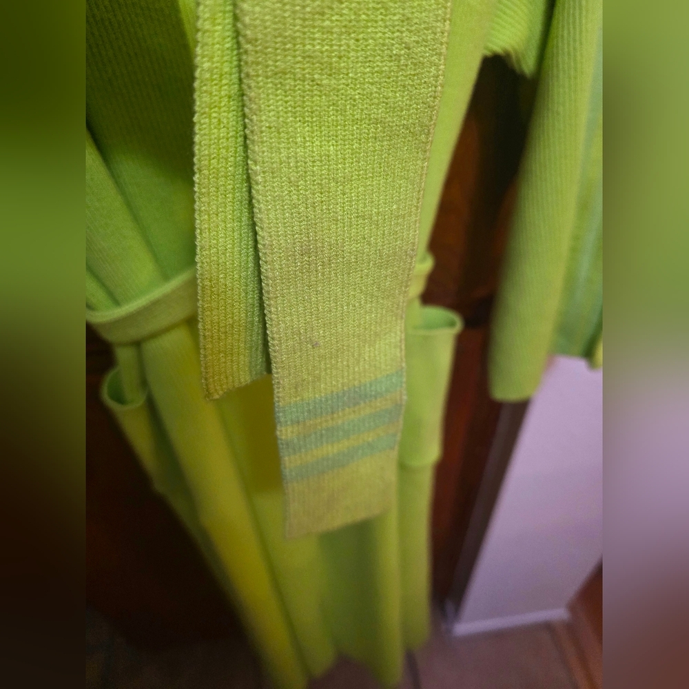 Adidas x Ivy Park Knit Rib Robe in semi solar slime Size XS - Picture 10 of 10